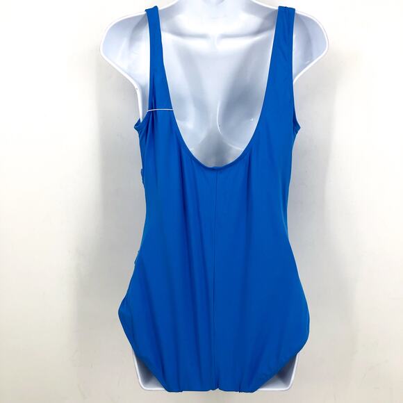 CONTOURS COCO REEF One Piece Swimsuit 14 38C Azure Blue V-Neck Underwire NWT - Picture 5 of 11